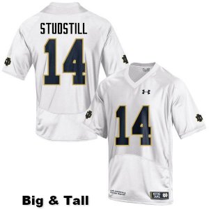Notre Dame Fighting Irish Men's Devin Studstill #14 White Under Armour Authentic Stitched Big & Tall College NCAA Football Jersey BIX0099ZS